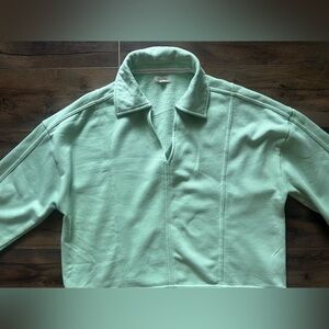 Pilcro Anthropologie Mint Green Collared Sweatshirt Pullover Preppy Small